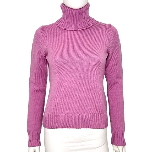 Theory Classic Wool Long Sleeve Turtleneck Sweater in Pink Women’s Size S - Picture 4 of 15